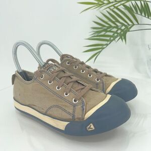Keen Kids Coronado Sneaker Size 3 Olive Canvas Vulcanized Shoe Outdoor Retro